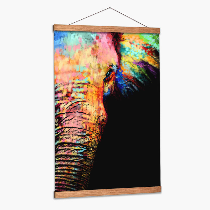 Close Up Elefante Colorido - Hue Art | Cuadro decorativo de Canvas Lab
