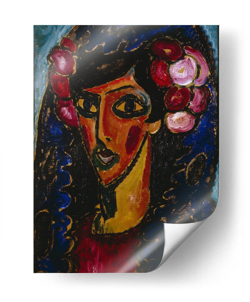 La Mantilla Azul - Alexej von Jawlensky | Cuadro decorativo de Canvas Lab