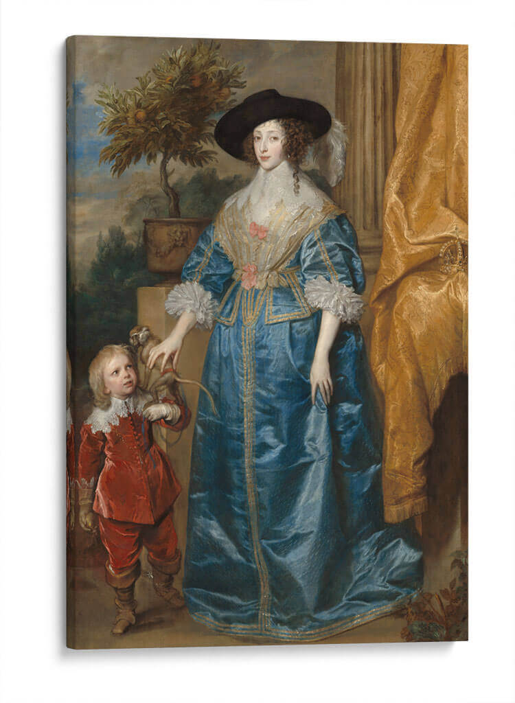 La reina Enriqueta María con sir Jeffrey Hudson y un mono - Anton van Dyck | Cuadro decorativo de Canvas Lab