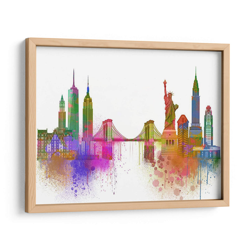 New York Skyline Rainbow Bright - Fab Funky | Cuadro decorativo de Canvas Lab