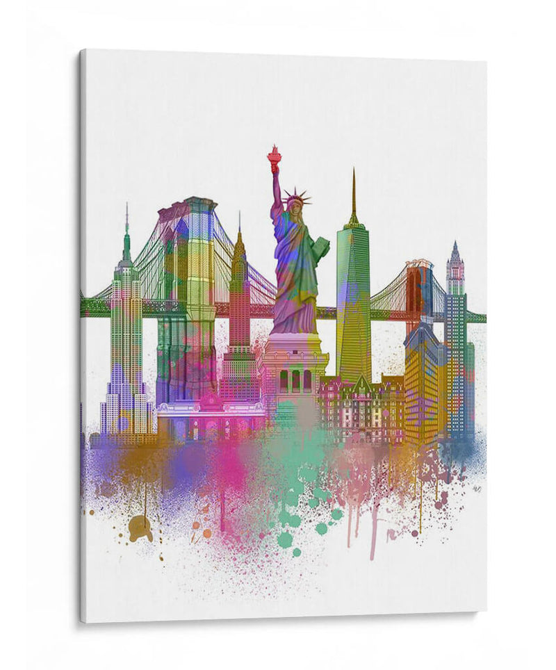 New York Skyline Rainbow Bright II - Fab Funky | Cuadro decorativo de Canvas Lab