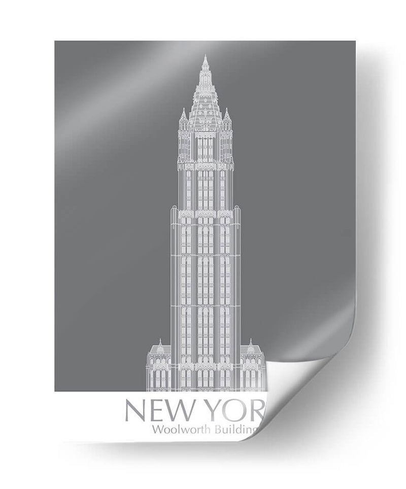 Nueva York Woolworth Building Monochrome - Fab Funky | Cuadro decorativo de Canvas Lab