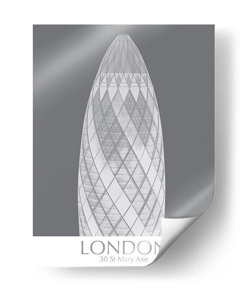 London Gerkin Monochrome - Fab Funky | Cuadro decorativo de Canvas Lab
