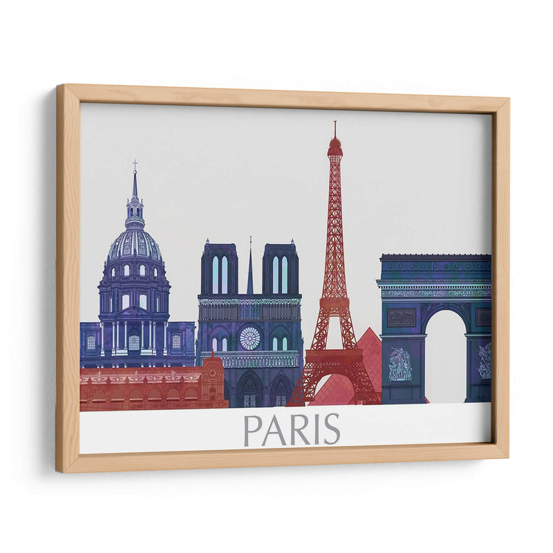 Lugares Prominentes De París, Azul Rojo - Fab Funky | Cuadro decorativo de Canvas Lab