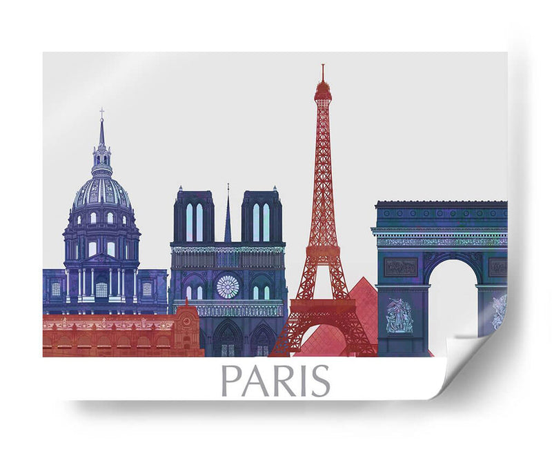 Lugares Prominentes De París, Azul Rojo - Fab Funky | Cuadro decorativo de Canvas Lab