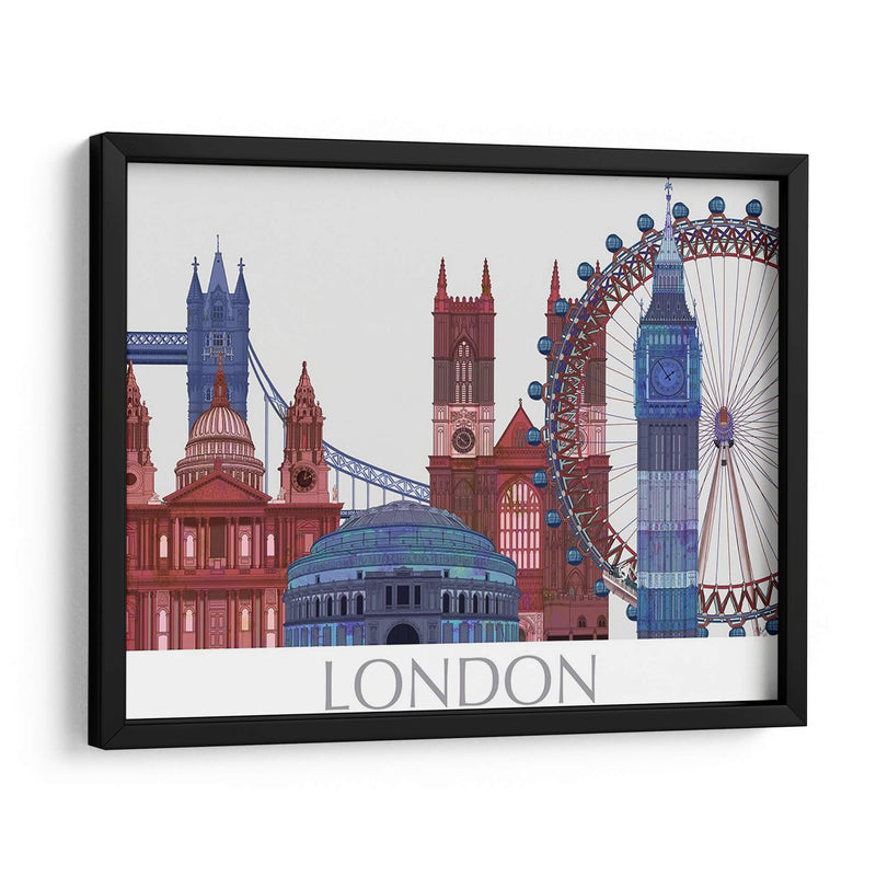 Londres Londres, Azul Rojo - Fab Funky | Cuadro decorativo de Canvas Lab