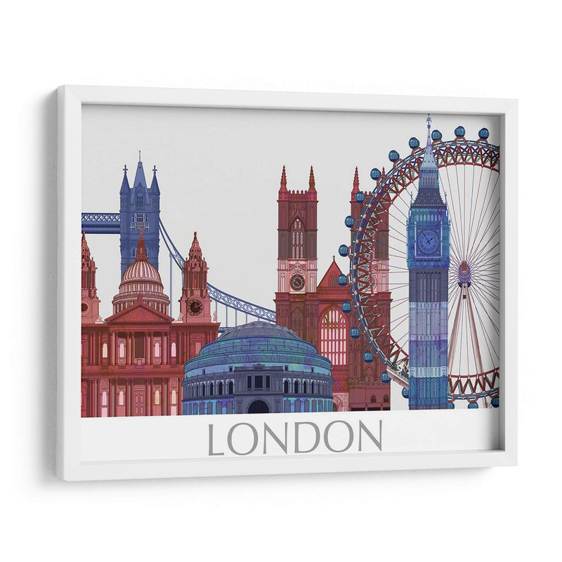 Londres Londres, Azul Rojo - Fab Funky | Cuadro decorativo de Canvas Lab