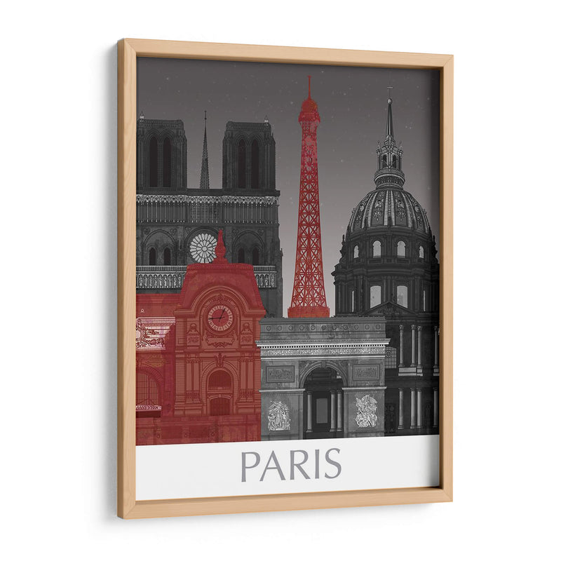 Elevaciones De París Por Noche Roja. - Fab Funky | Cuadro decorativo de Canvas Lab