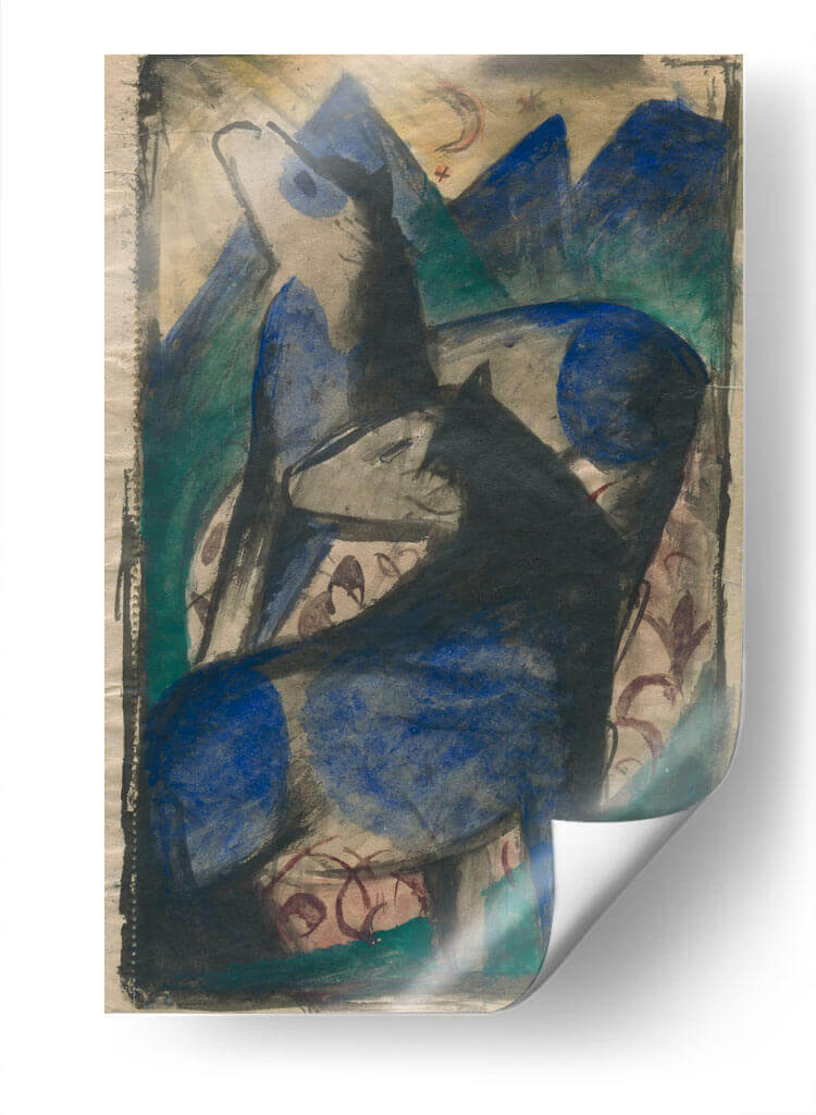 Dos caballos azules - Franz Marc | Cuadro decorativo de Canvas Lab