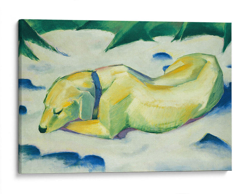 Perro acostado en la nieve - Franz Marc | Cuadro decorativo de Canvas Lab