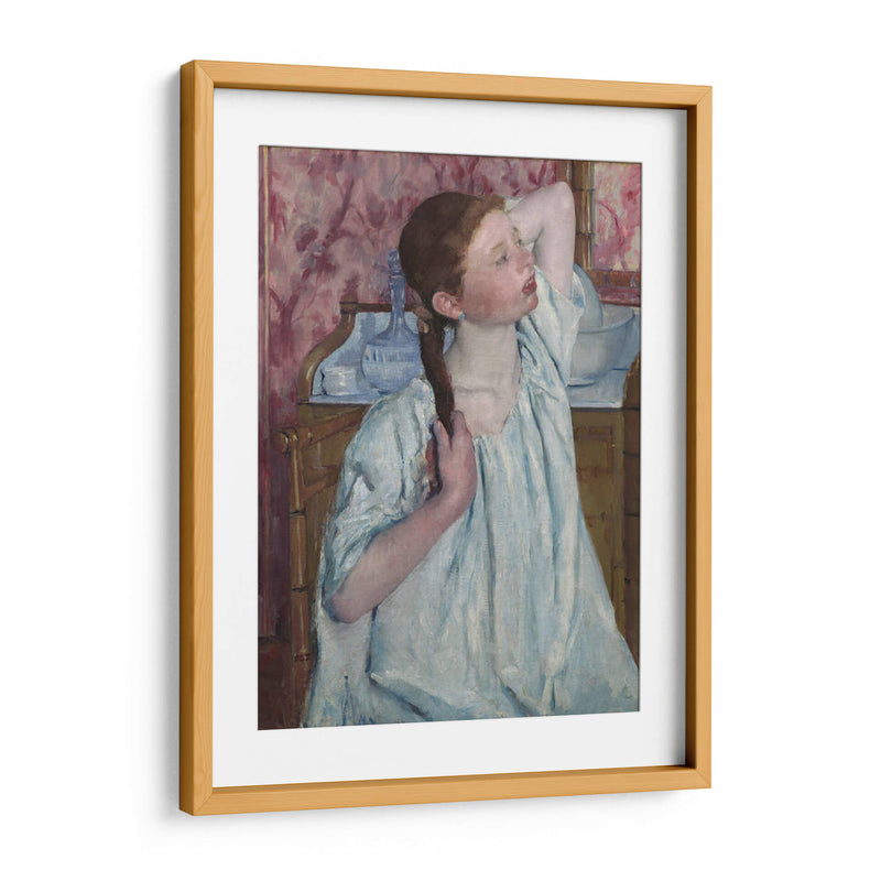 Chica arreglando su cabello - Mary Cassatt | Cuadro decorativo de Canvas Lab