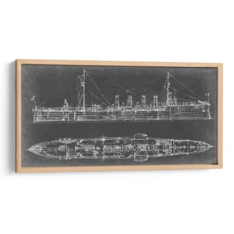 Blueprint De Navy Cruiser - Ethan Harper | Cuadro decorativo de Canvas Lab