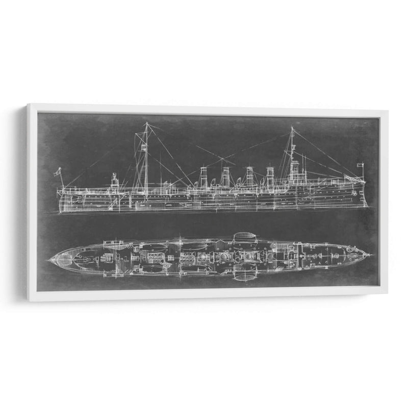 Blueprint De Navy Cruiser - Ethan Harper | Cuadro decorativo de Canvas Lab