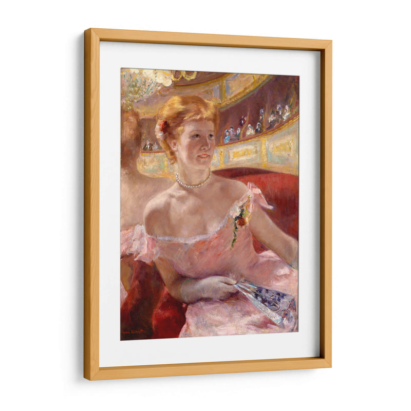 Mujer con collar de perlas en un palco - Mary Cassatt | Cuadro decorativo de Canvas Lab