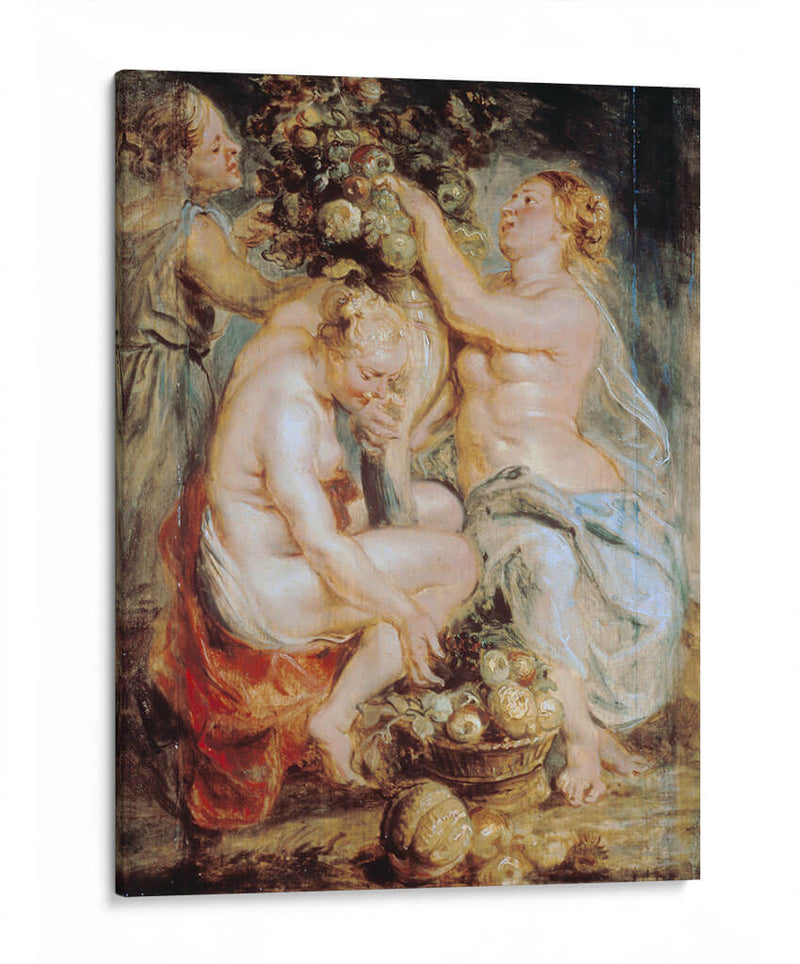 Ceres y dos ninfas con una cornucopia - Peter Paul Rubens | Cuadro decorativo de Canvas Lab