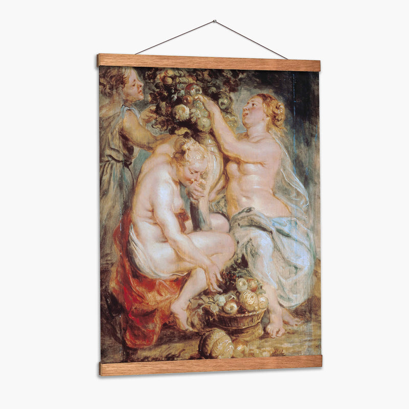 Ceres y dos ninfas con una cornucopia - Peter Paul Rubens | Cuadro decorativo de Canvas Lab