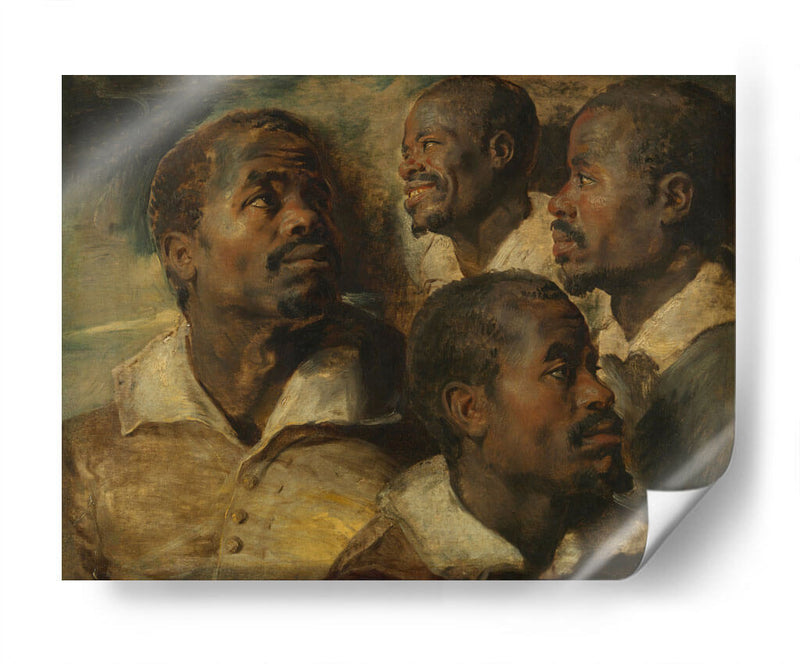 Cuatro estudios de una cabeza de un moro - Peter Paul Rubens | Cuadro decorativo de Canvas Lab