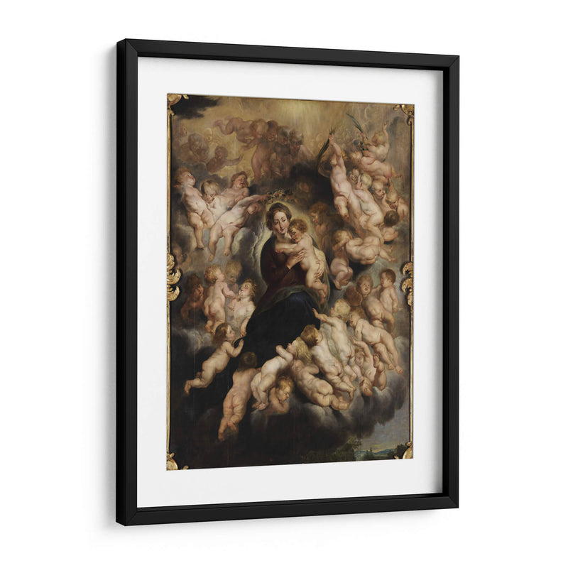 María y niño con corona angelical - Peter Paul Rubens | Cuadro decorativo de Canvas Lab