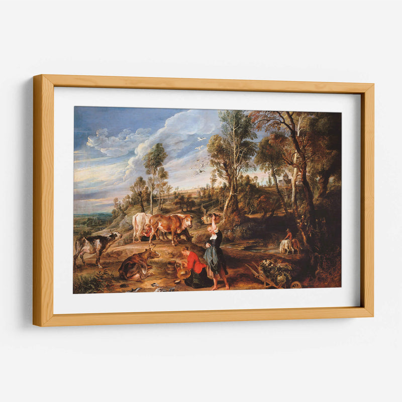Lecheras con ganado en un paisaje, la granja en Laken - Peter Paul Rubens | Cuadro decorativo de Canvas Lab