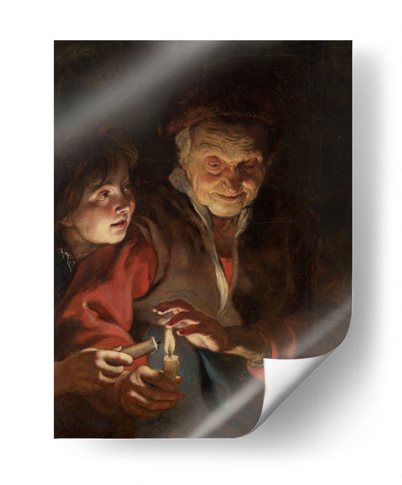 Anciana y niño con velas - Peter Paul Rubens | Cuadro decorativo de Canvas Lab