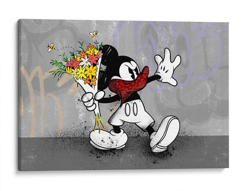 2D Cartoon Flower Thrower - David Aste | Cuadro decorativo de Canvas Lab