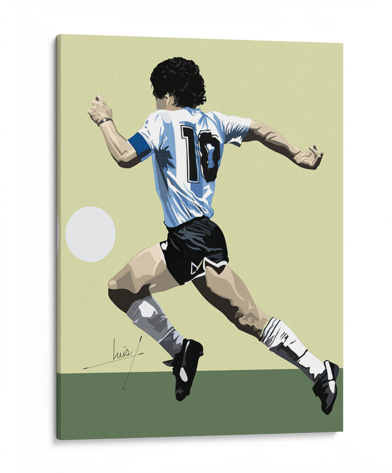 Maradona dominando el balón | Cuadro decorativo de Canvas Lab