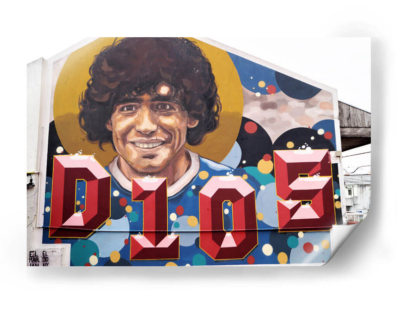 Mural del D10S Maradona | Cuadro decorativo de Canvas Lab