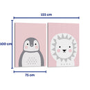 Pinguino y leon pastel - Set de 2 - Cuadro decorativo | Canvas Lab