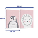 Pinguino y leon pastel - Set de 2 - Cuadro decorativo | Canvas Lab