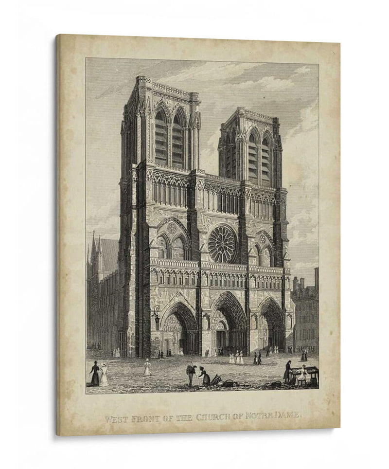 West Front-Notre Dame - A. Pugin | Cuadro decorativo de Canvas Lab