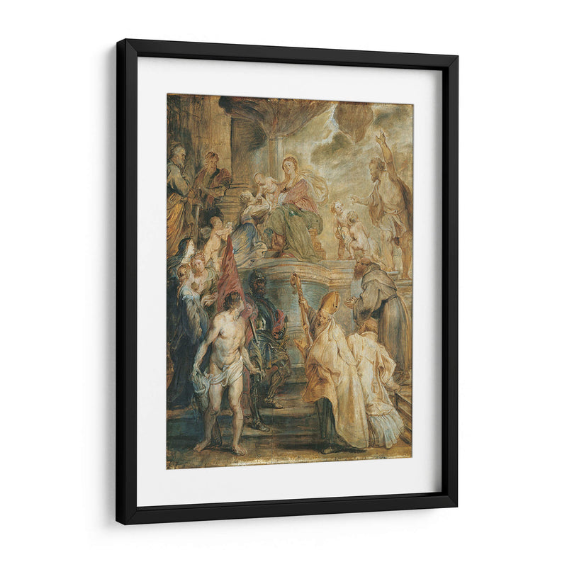 El matrimonio místico de Santa Catalina (delante de un panel pintado de doble cara) - Peter Paul Rubens | Cuadro decorativo de Canvas Lab