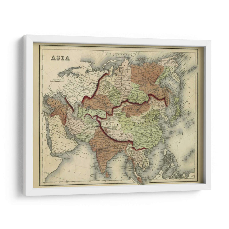 Mapa Antiguo De Asia - Johnson | Cuadro decorativo de Canvas Lab