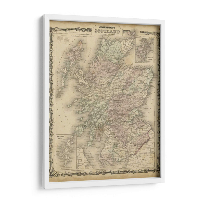Mapa De Johnsons De Escocia - Johnson | Cuadro decorativo de Canvas Lab