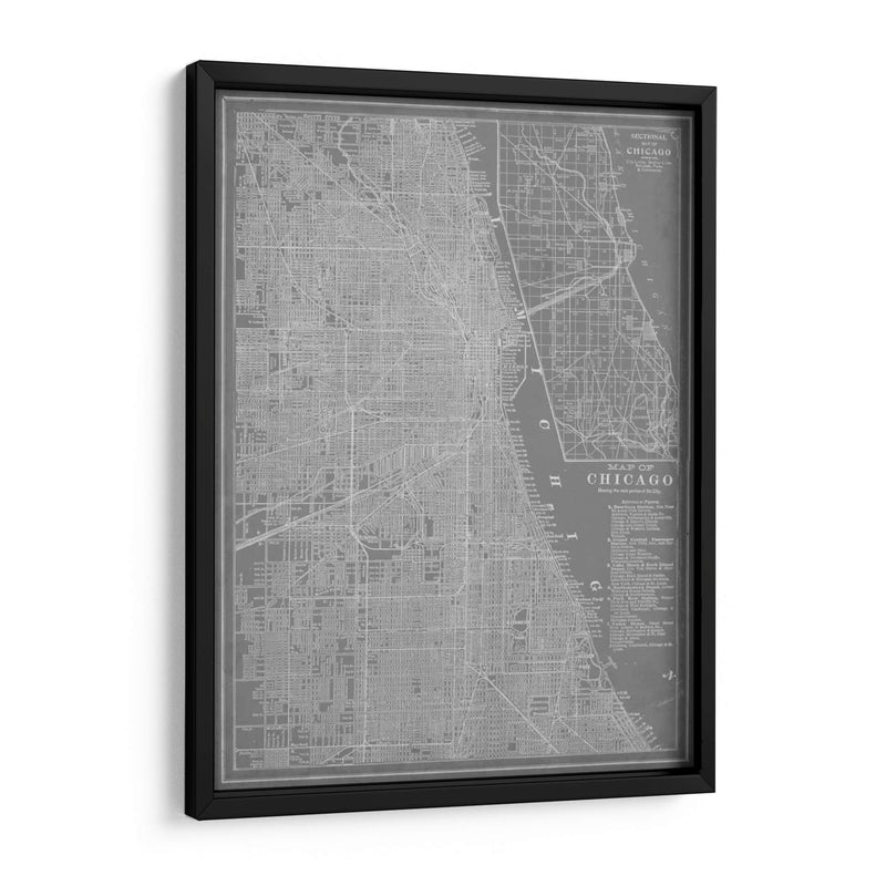Mapa De La Ciudad De Chicago - Vision Studio | Cuadro decorativo de Canvas Lab