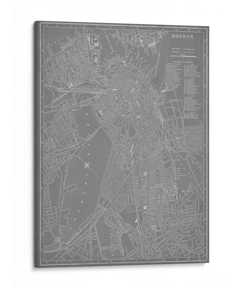 Mapa De La Ciudad De Boston - Vision Studio | Cuadro decorativo de Canvas Lab