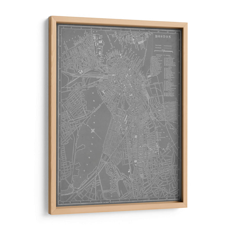 Mapa De La Ciudad De Boston - Vision Studio | Cuadro decorativo de Canvas Lab
