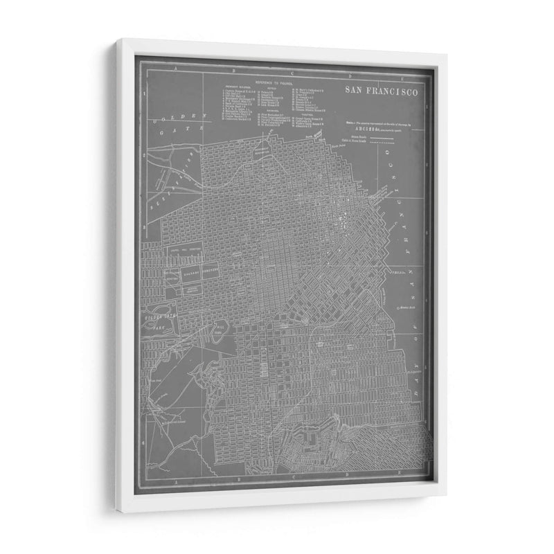 Mapa De La Ciudad De San Francisco - Vision Studio | Cuadro decorativo de Canvas Lab