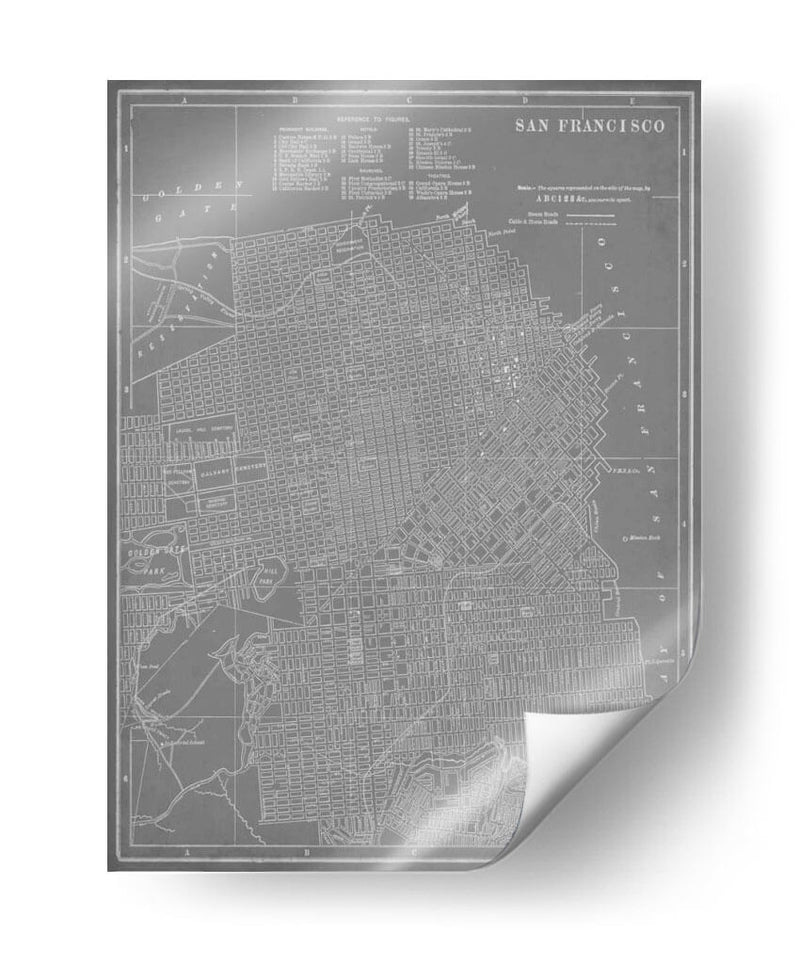 Mapa De La Ciudad De San Francisco - Vision Studio | Cuadro decorativo de Canvas Lab