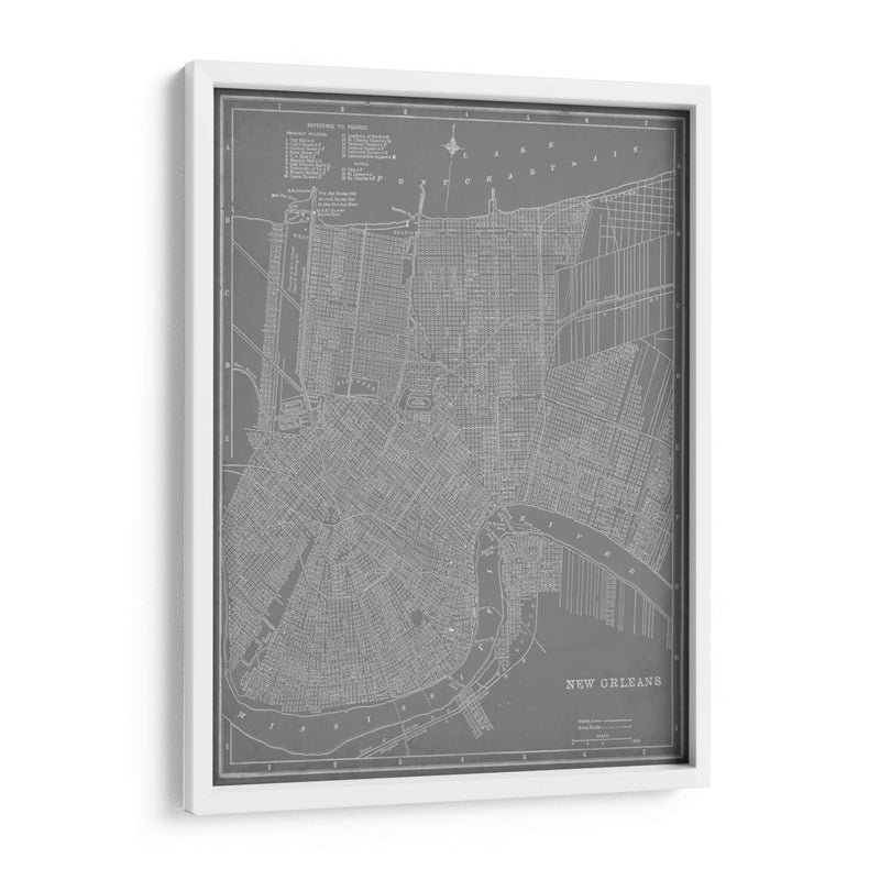 Mapa De La Ciudad De Nueva Orleans - Vision Studio | Cuadro decorativo de Canvas Lab