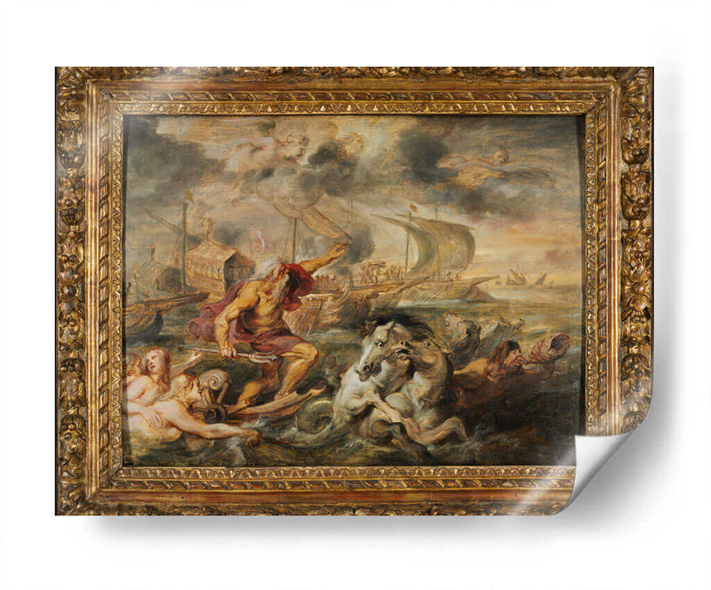 El viaje del Cardenal Infante Don Fernando de España desde Barcelona hasta Génova con Neptuno calmando la tempestad - Peter Paul Rubens | Cuadro decorativo de Canvas Lab