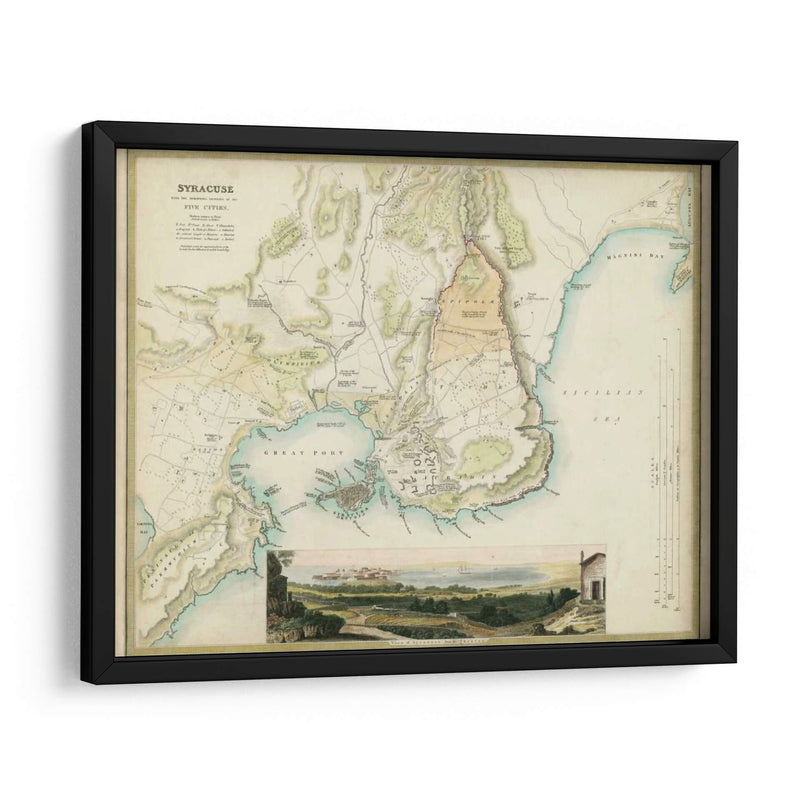 Mapa De Syracuse - R.B. Davies | Cuadro decorativo de Canvas Lab
