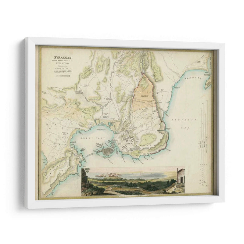 Mapa De Syracuse - R.B. Davies | Cuadro decorativo de Canvas Lab