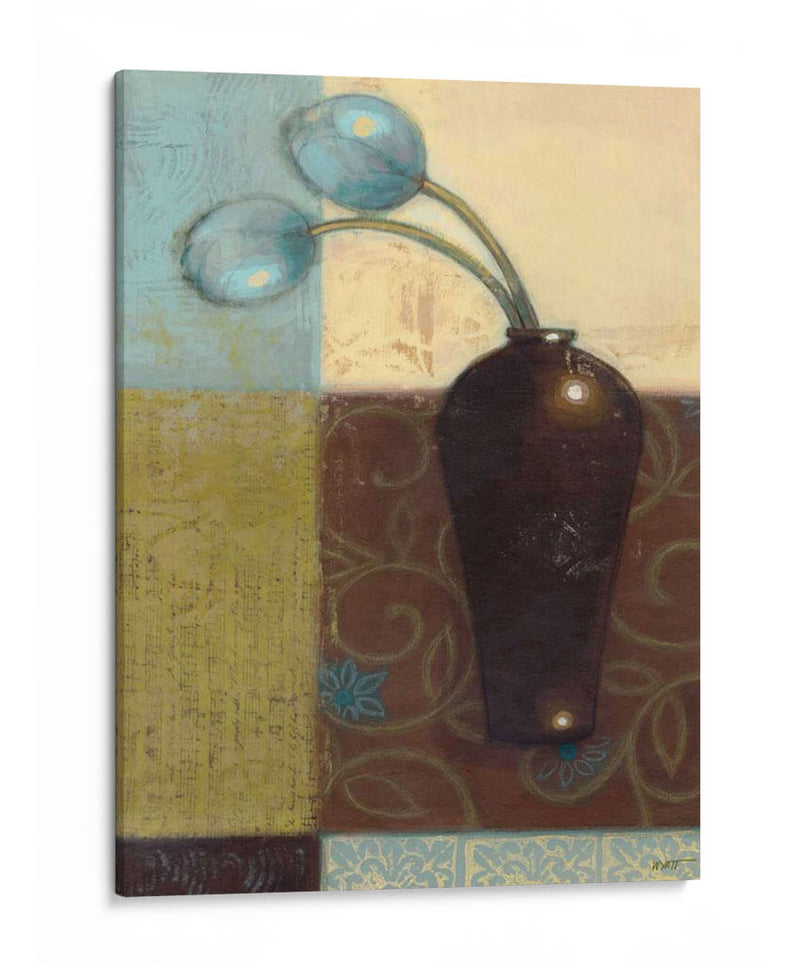 Jarrón De Ébano Con Tulipanes Azules I - Norman Wyatt Jr. | Cuadro decorativo de Canvas Lab