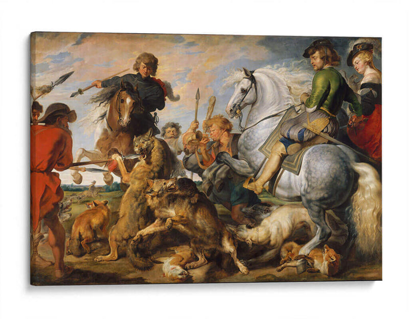 La caza de lobos y zorros - Peter Paul Rubens | Cuadro decorativo de Canvas Lab