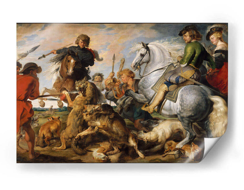 La caza de lobos y zorros - Peter Paul Rubens | Cuadro decorativo de Canvas Lab