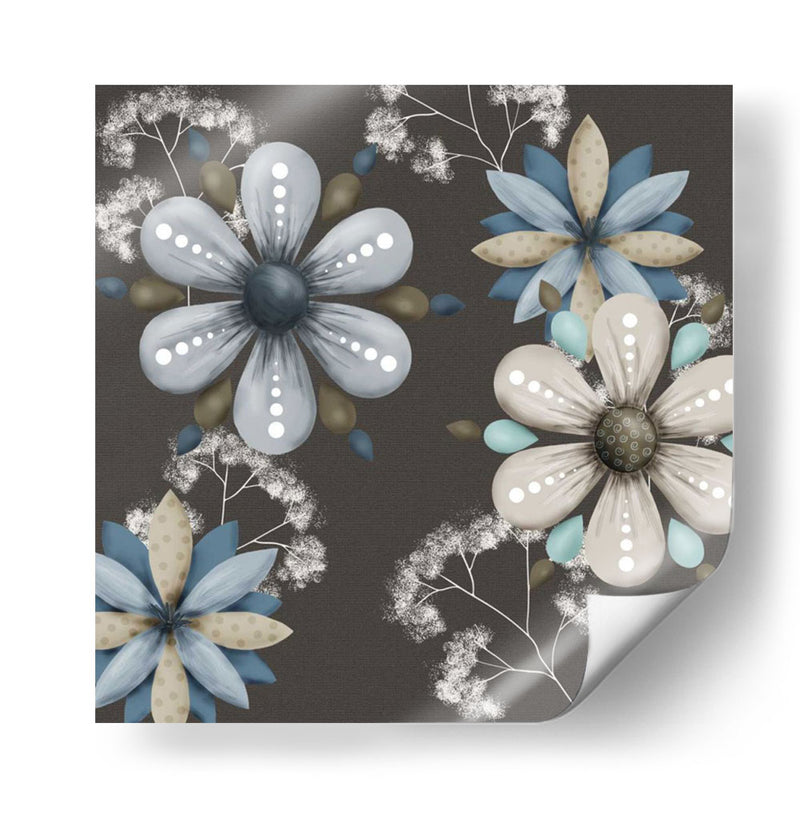 Azul Floral En Sepia I - Jade Reynolds | Cuadro decorativo de Canvas Lab