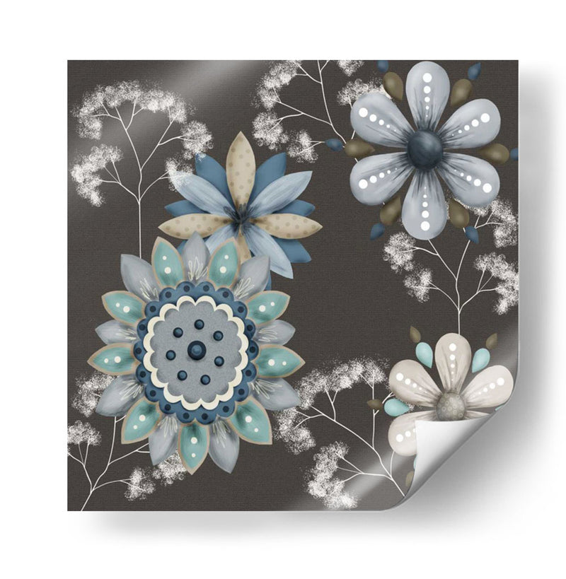 Floral Azul En Sepia Ii - Jade Reynolds | Cuadro decorativo de Canvas Lab