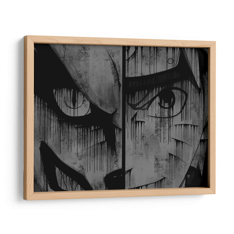 Kurama & Naruto Drip - Dry Ink | Cuadro decorativo de Canvas Lab