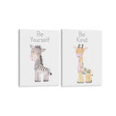 Safari - Cebra y Jirafa - Set de 2 - Cuadro decorativo | Canvas Lab