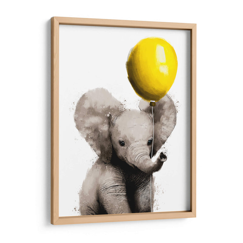 Baby Elephant Balloon - Hue Art | Cuadro decorativo de Canvas Lab